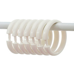TOPINSTOCK Round Curtain Hooks White O Type Curtain Rings  Pack of 10