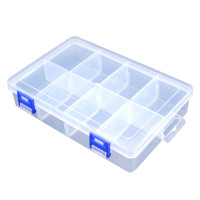 TOPINSTOCK Plastic Box 8-grids Compartment Storage Box With Adjustable Dividers