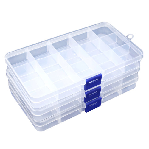  TOPINSTOCK Plastic Compartment Storage Box With Adjustable  Divider Removable Grid Compartment for Jewelry Small Accessories Hardware  Fitting (8 Grids-Large x 1 Pack) : Arts, Crafts & Sewing