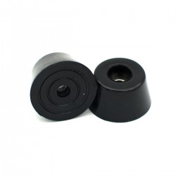 Black Round Rubber Feet with Steel Washer Built-in Pack of 10 (D30x22xH15mm)