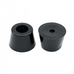 Black Round Rubber Feet with Steel Washer Inside Pack of 10 (D36x28xH25mm)
