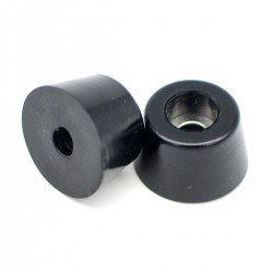 Black Round Rubber Feet Non-Slip Bumper with Steel Washer Inside Pack of 10 (D19x15xH11mm)