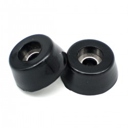 Black Round Rubber Feet Non-Slip Bumper with Steel Washer Built-in Pack of 10 (D20x15xH8mm)