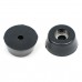 Black Round Rubber Feet Non-Slip Bumper with Steel Washer Built-in Pack of 10 (D20x15xH8mm)